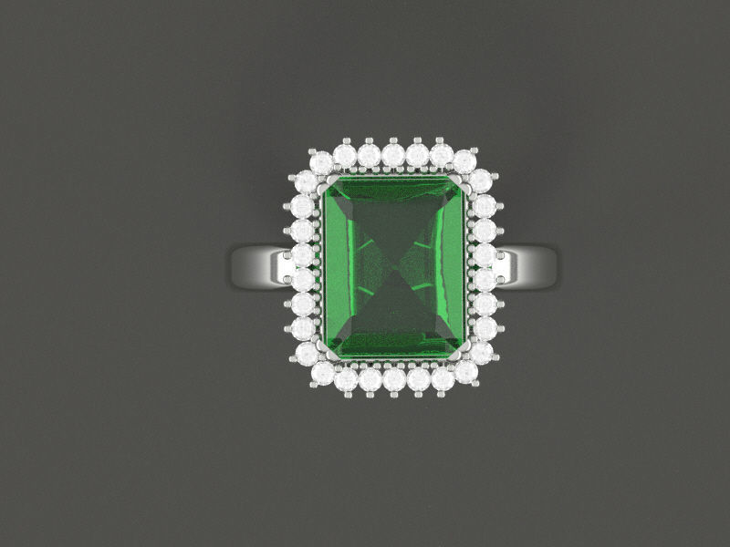 Octagon side AD ring 3D print model 3D print model_1