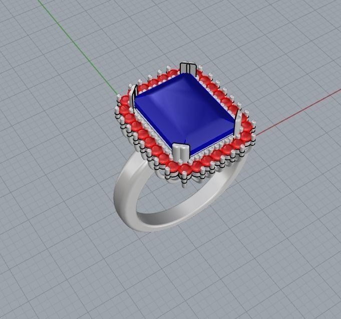 Octagon side AD ring 3D print model 3D print model_4