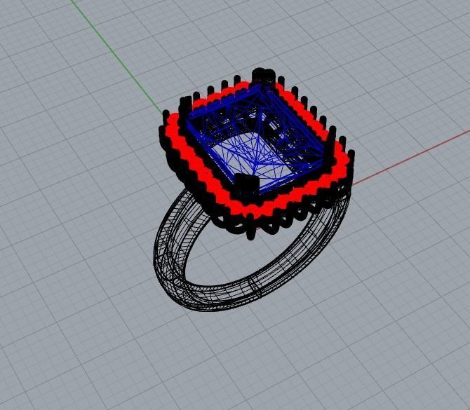 Octagon side AD ring 3D print model 3D print model_5