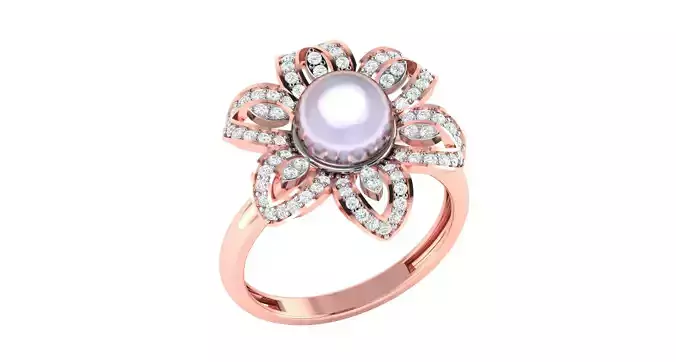 Solitaire Engagement Wedding Flower Ring 3D print model