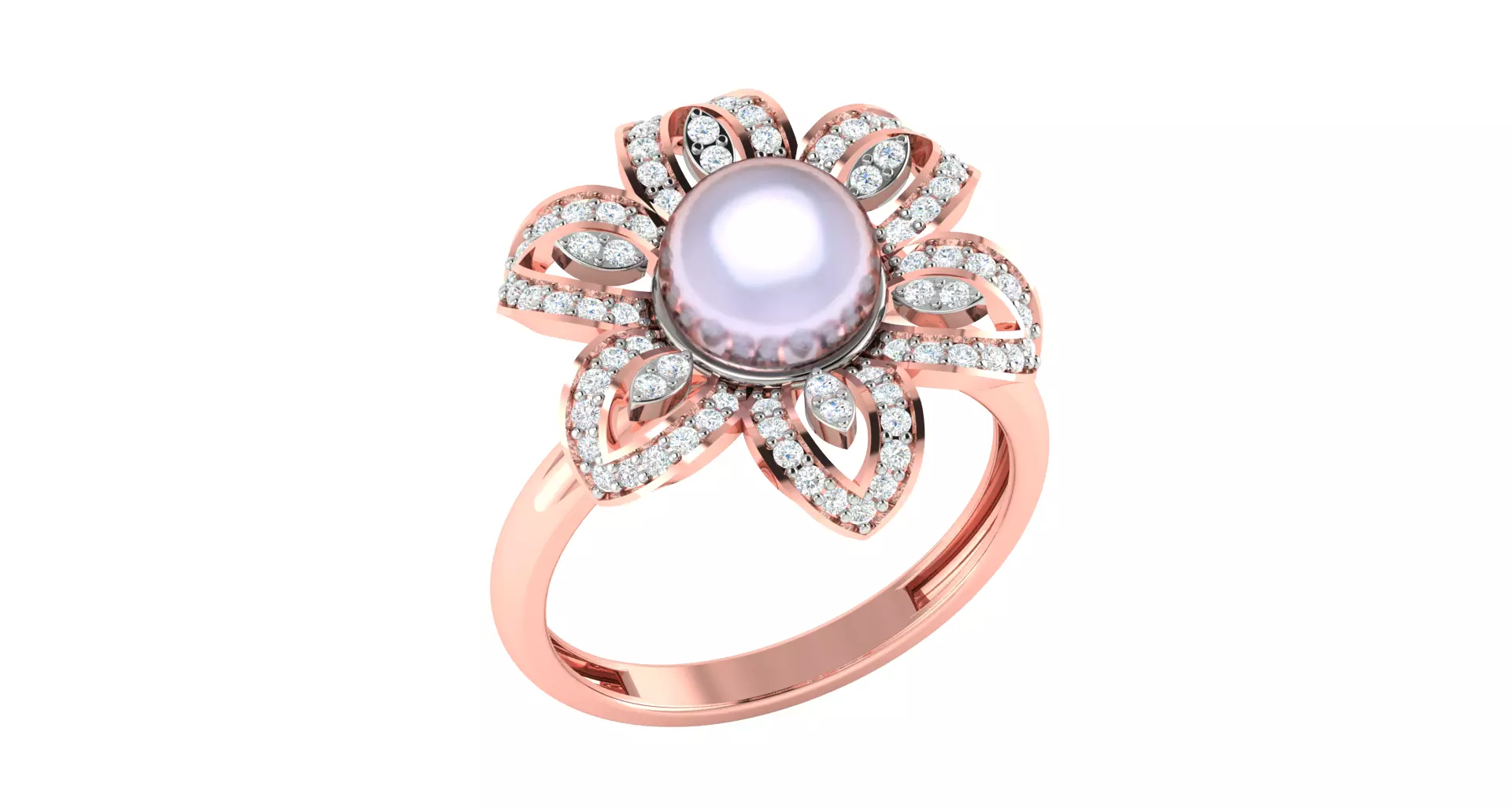 Solitaire Engagement Wedding Flower Ring 3D print model_0