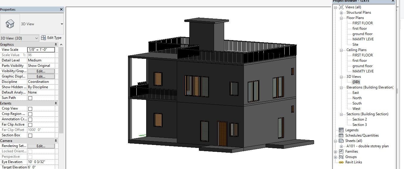 REVIT HOUSE DESIGN 3D model_9