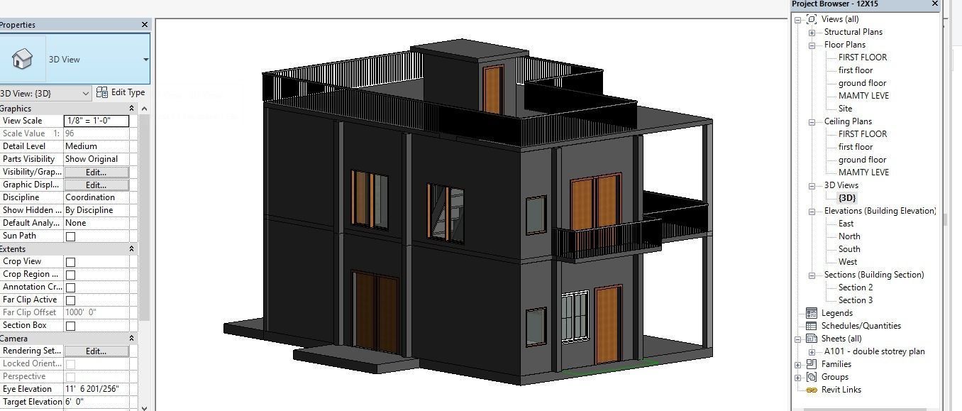 REVIT HOUSE DESIGN 3D model_10