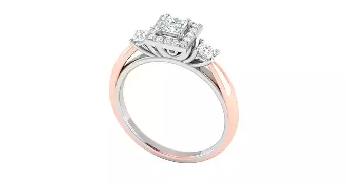 Solitaire Engagement Wedding Ring 3D print model
