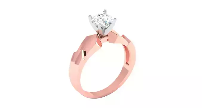 Solitaire Engagement Wedding Ring 3D print model