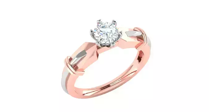 Solitaire Engagement Wedding Ring 3D print model