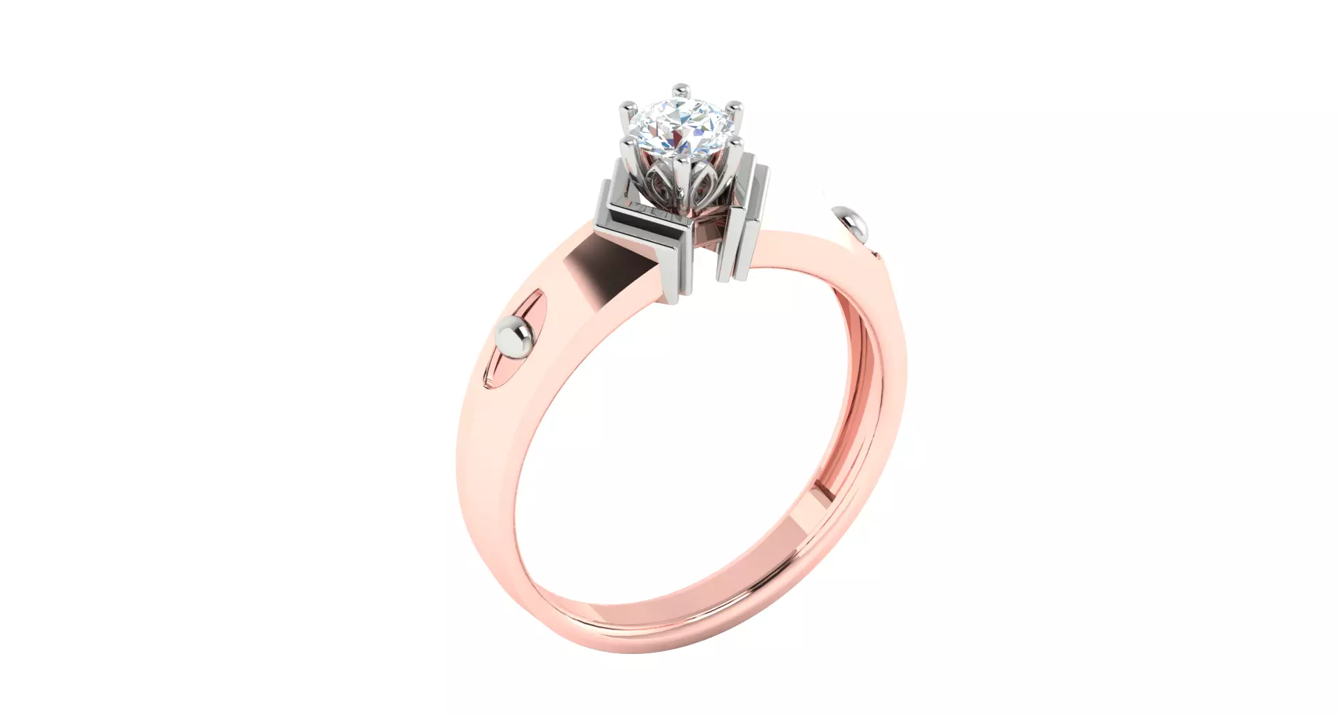 Solitaire Engagement Wedding Ring 3D print model_0