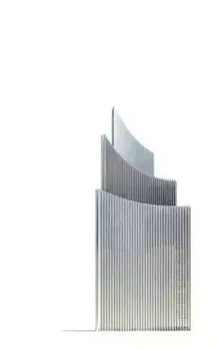 Modern Three Tiered Skyscraper 3D model