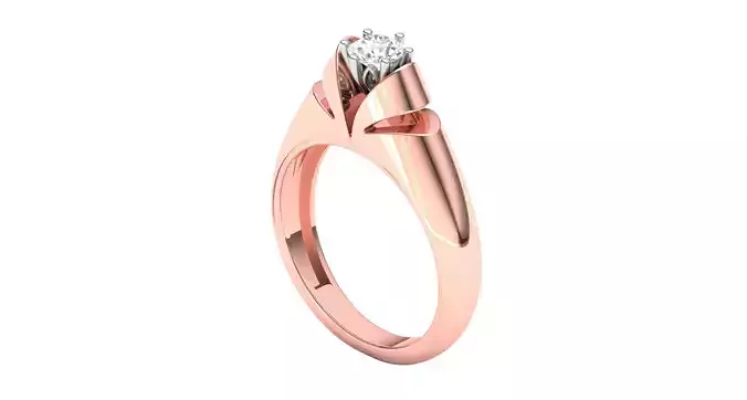 Solitaire Engagement Wedding Ring 3D print model