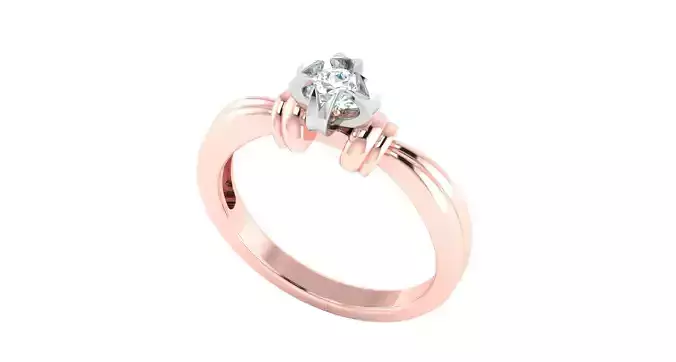 Solitaire Engagement Wedding Ring 3D print model