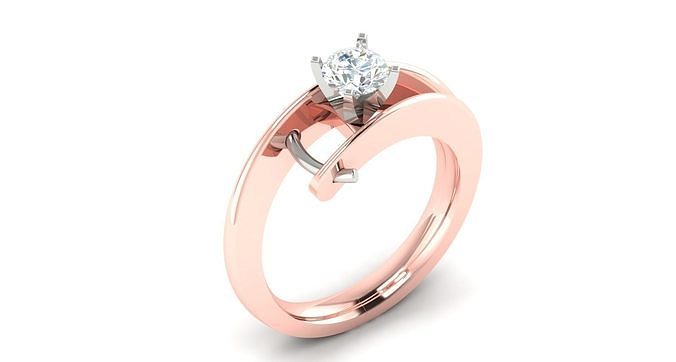 Solitaire Engagement Wedding Ring 3D print model