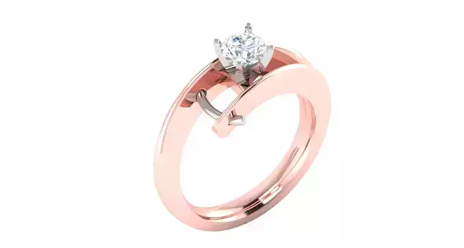 Solitaire Engagement Wedding Ring 3D print model