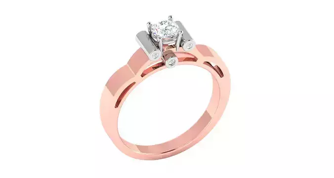 Solitaire Engagement Wedding Ring 3D print model
