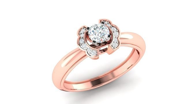 Solitaire Engagement Wedding Ring 3D print model