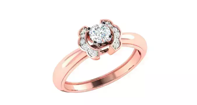 Solitaire Engagement Wedding Ring 3D print model