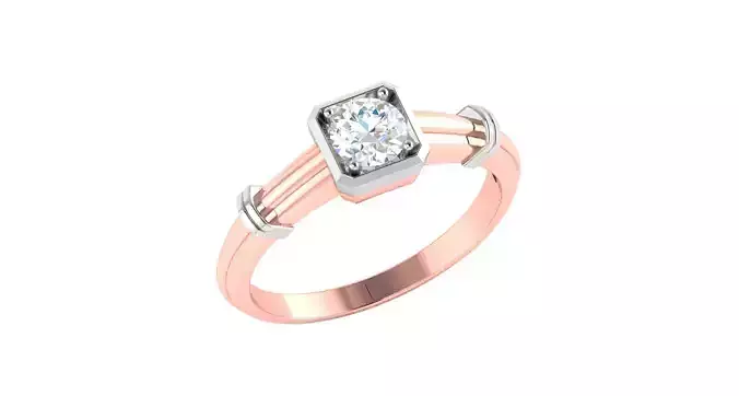 Solitaire Engagement Wedding Ring 3D print model