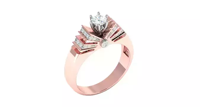 Solitaire Engagement Wedding Ring 3D print model
