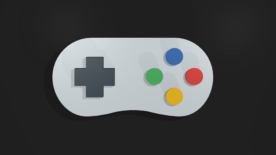 Gamepad nintendo game controller 3D model_1
