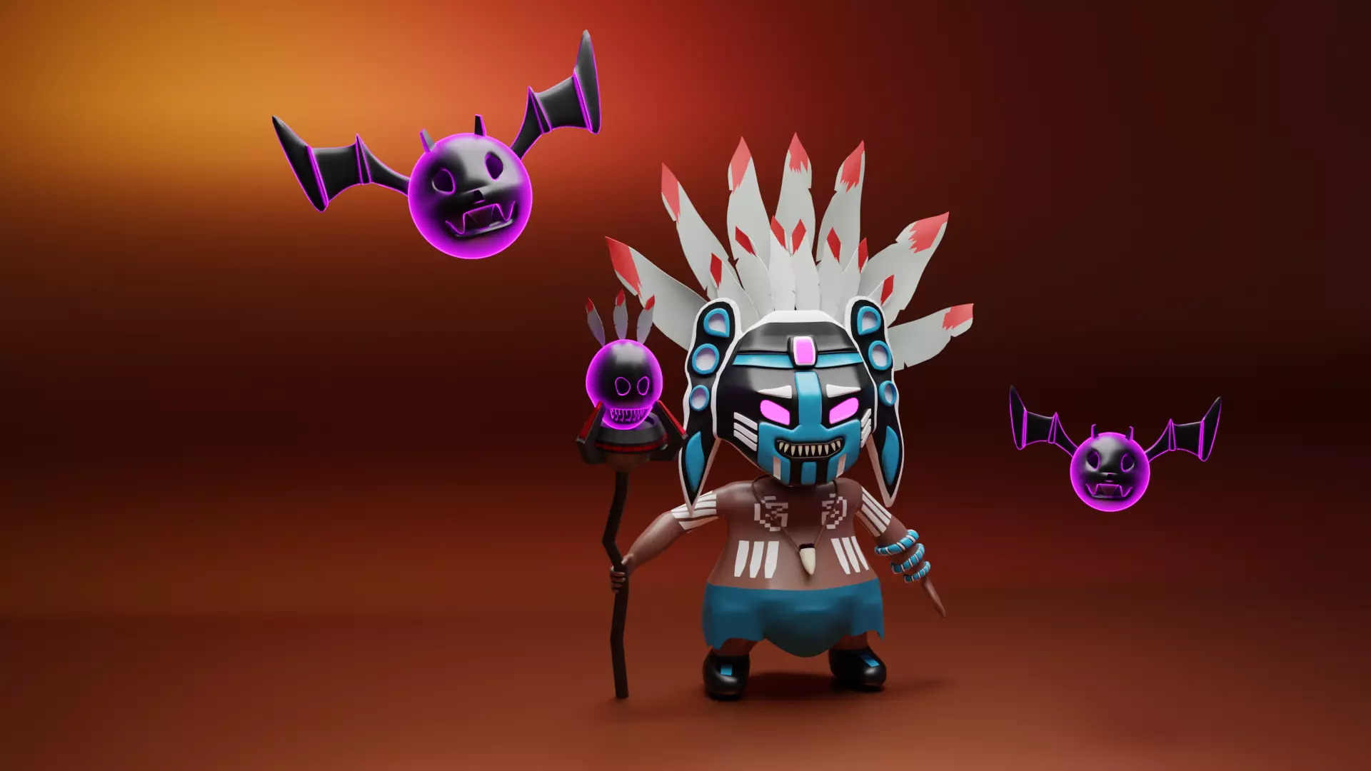 Evil Shaman Low-poly 3D model