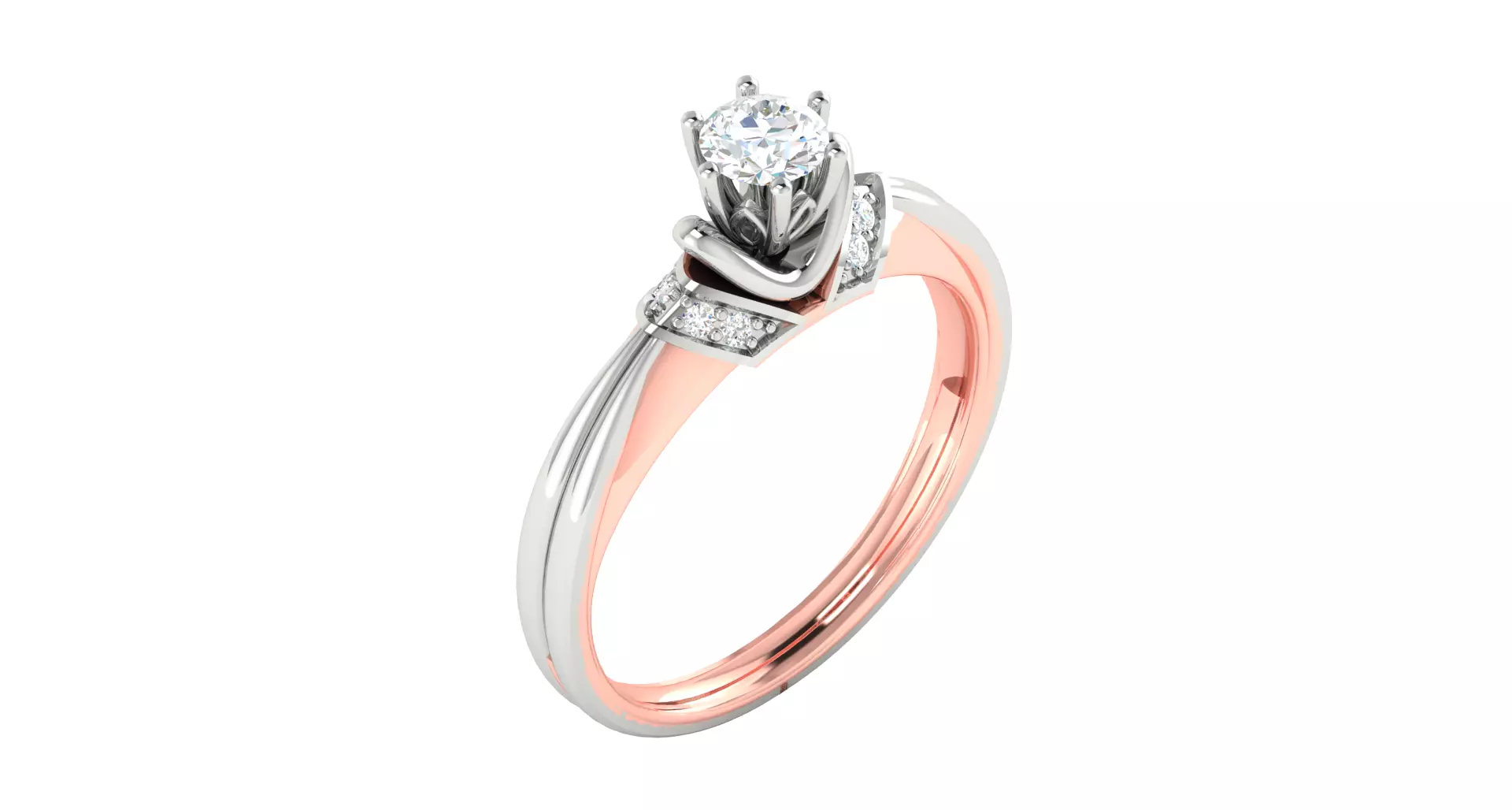 Solitaire Engagement Wedding Ring 3D print model_0