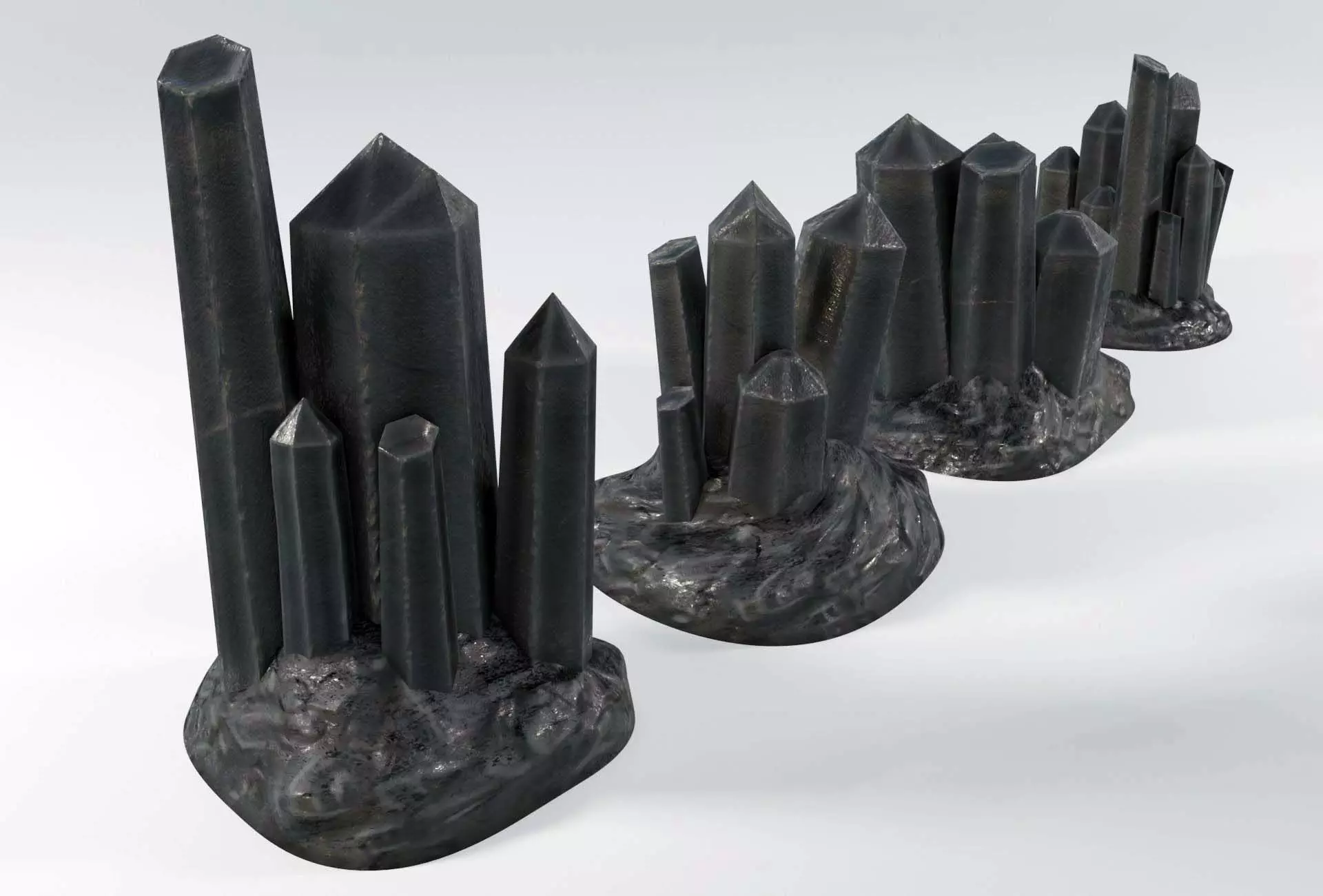 Crystal model assets for Sci-fi crystal rocks 10 low poly assets Low-poly 3D model_0