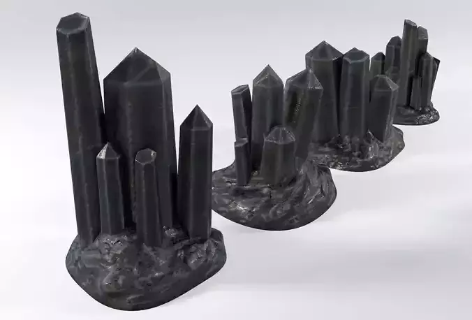 Crystal model assets for Sci-fi crystal rocks 10 low poly assets Low-poly 3D model