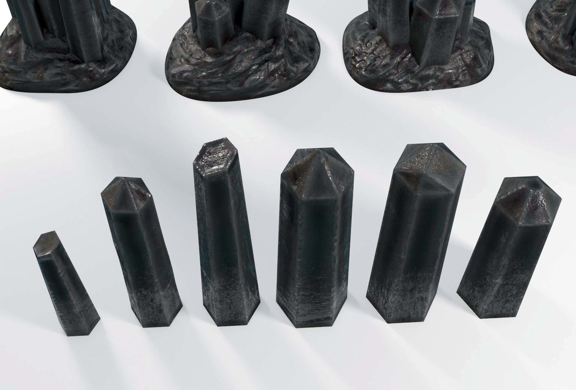 Crystal model assets for Sci-fi crystal rocks 10 low poly assets Low-poly 3D model_2