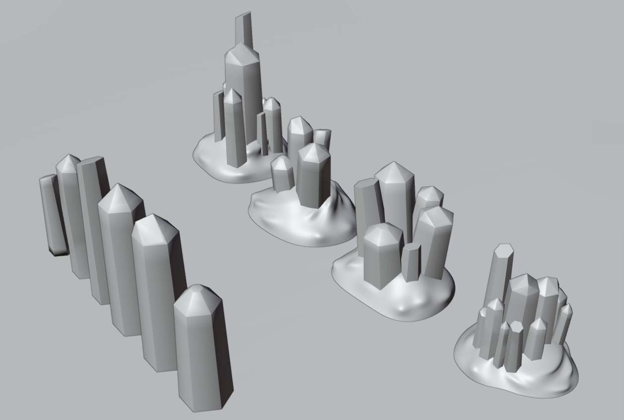 Crystal model assets for Sci-fi crystal rocks 10 low poly assets Low-poly 3D model_4