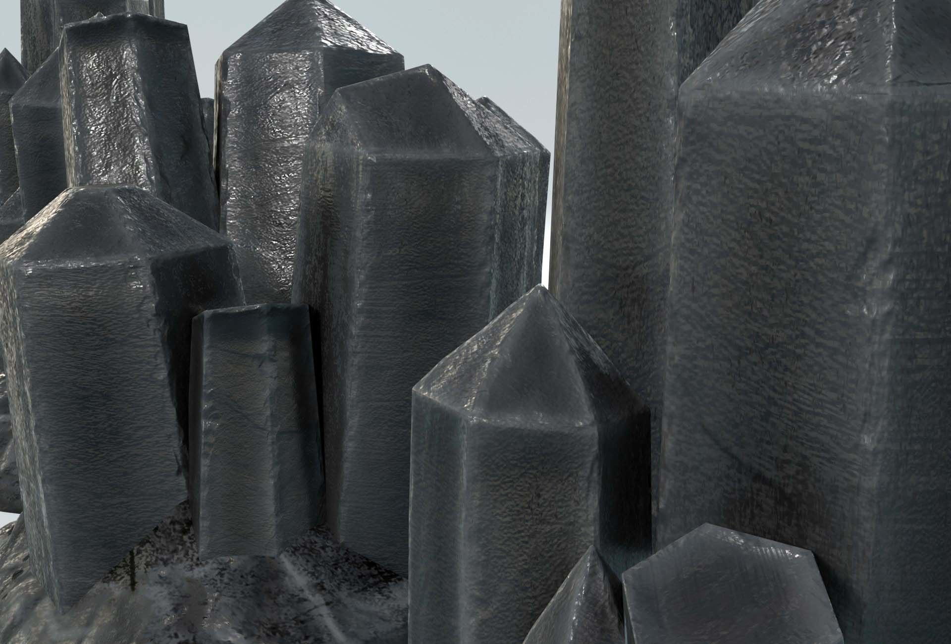 Crystal model assets for Sci-fi crystal rocks 10 low poly assets Low-poly 3D model_1