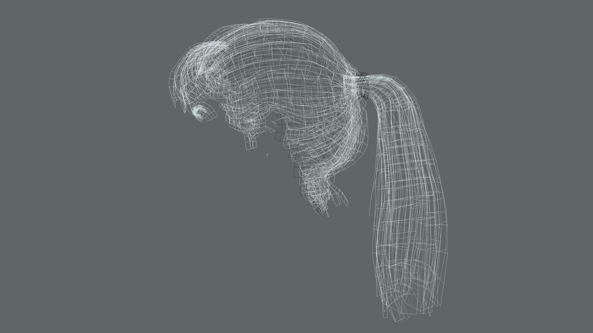 Realistic Female hair card 4 Low-poly 3D model_16