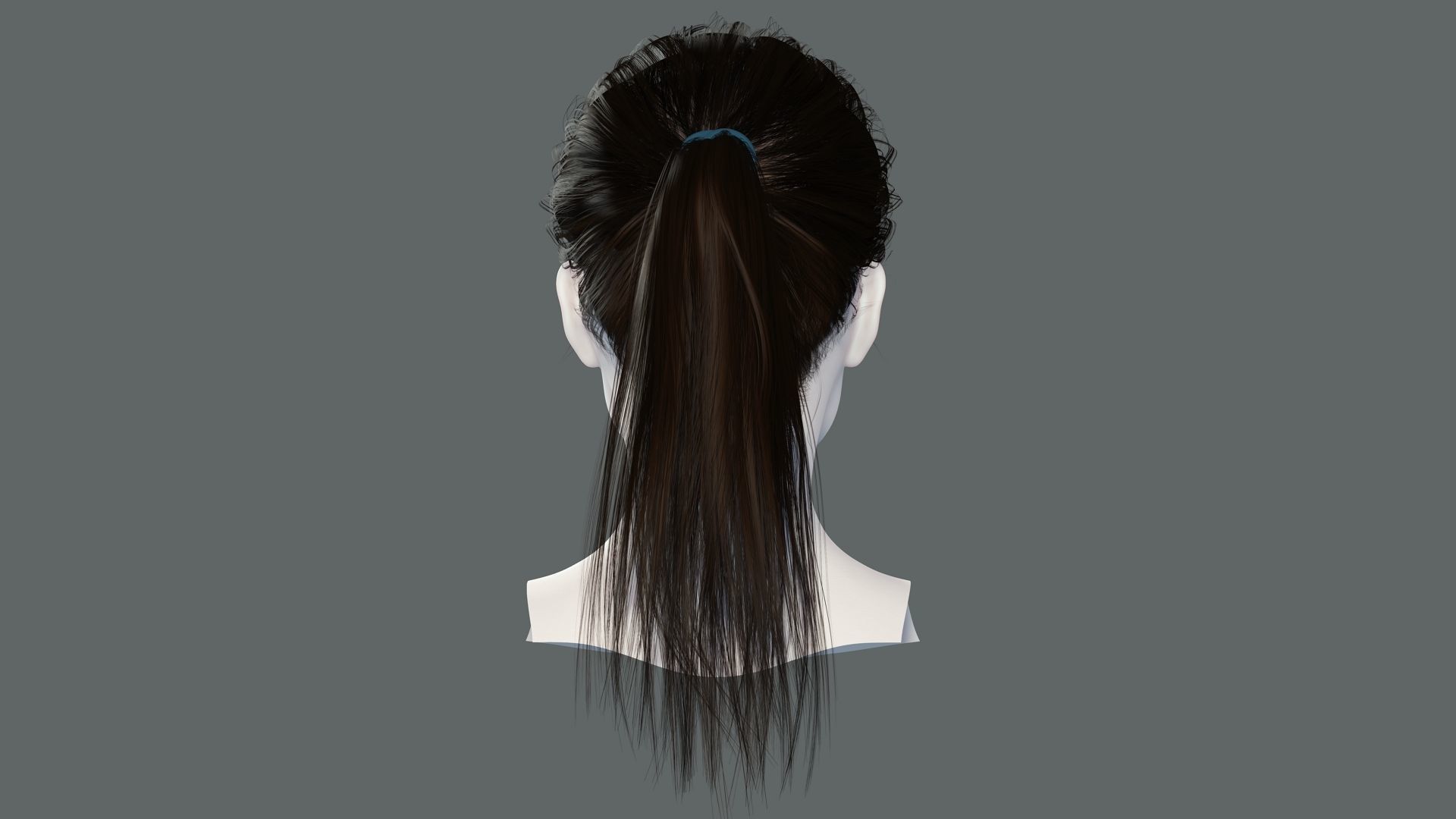 Realistic Female hair card 4 Low-poly 3D model_6