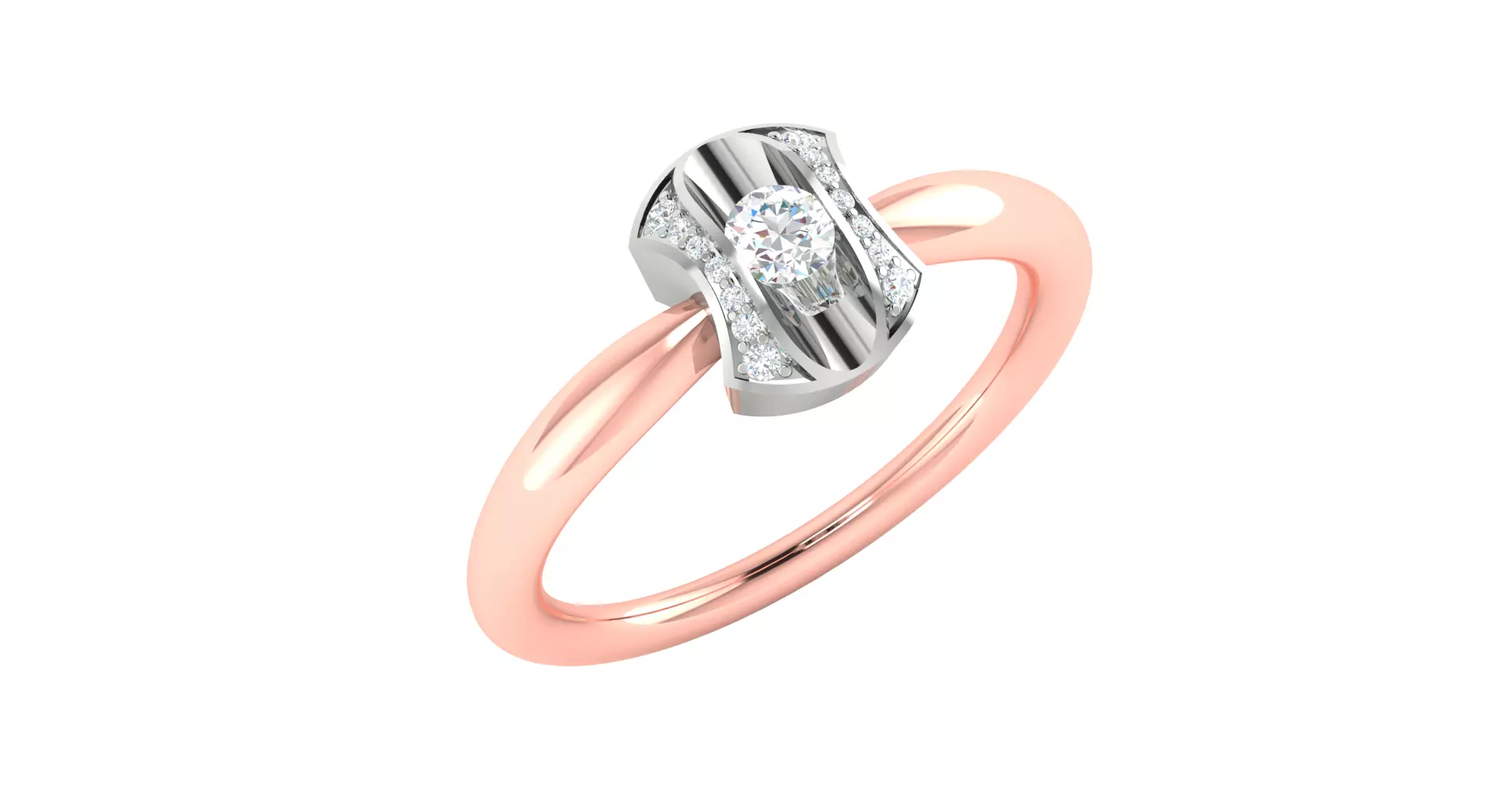Solitaire Engagement Wedding Ring 3D print model_0