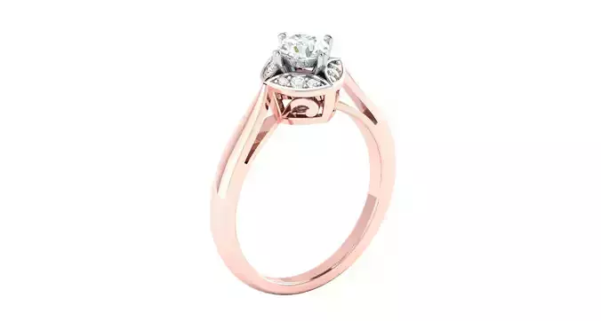 Solitaire Engagement Wedding Ring 3D print model