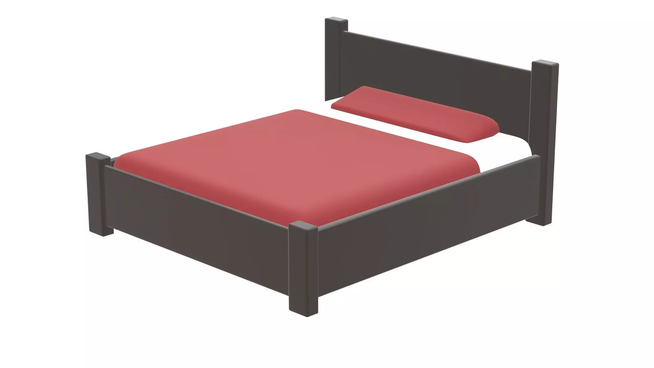 Bed for two Free 3D model