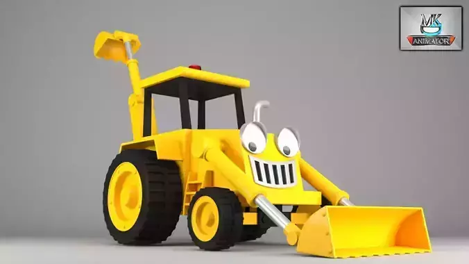 Jcb Bob The Builder Jcb Rigged 3D model