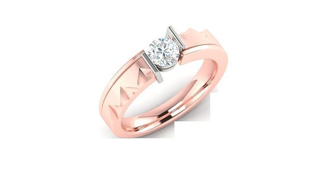 Solitaire Engagement Wedding Ring 3D print model