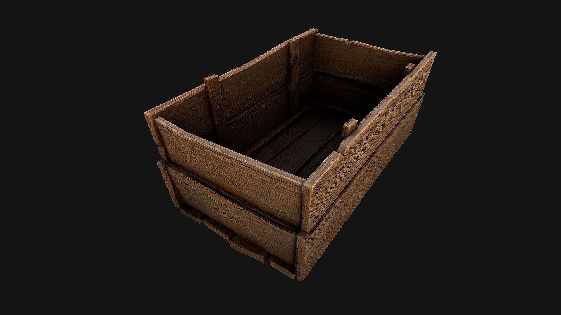 Apples Box Crate Stand  Low-poly 3D model_17
