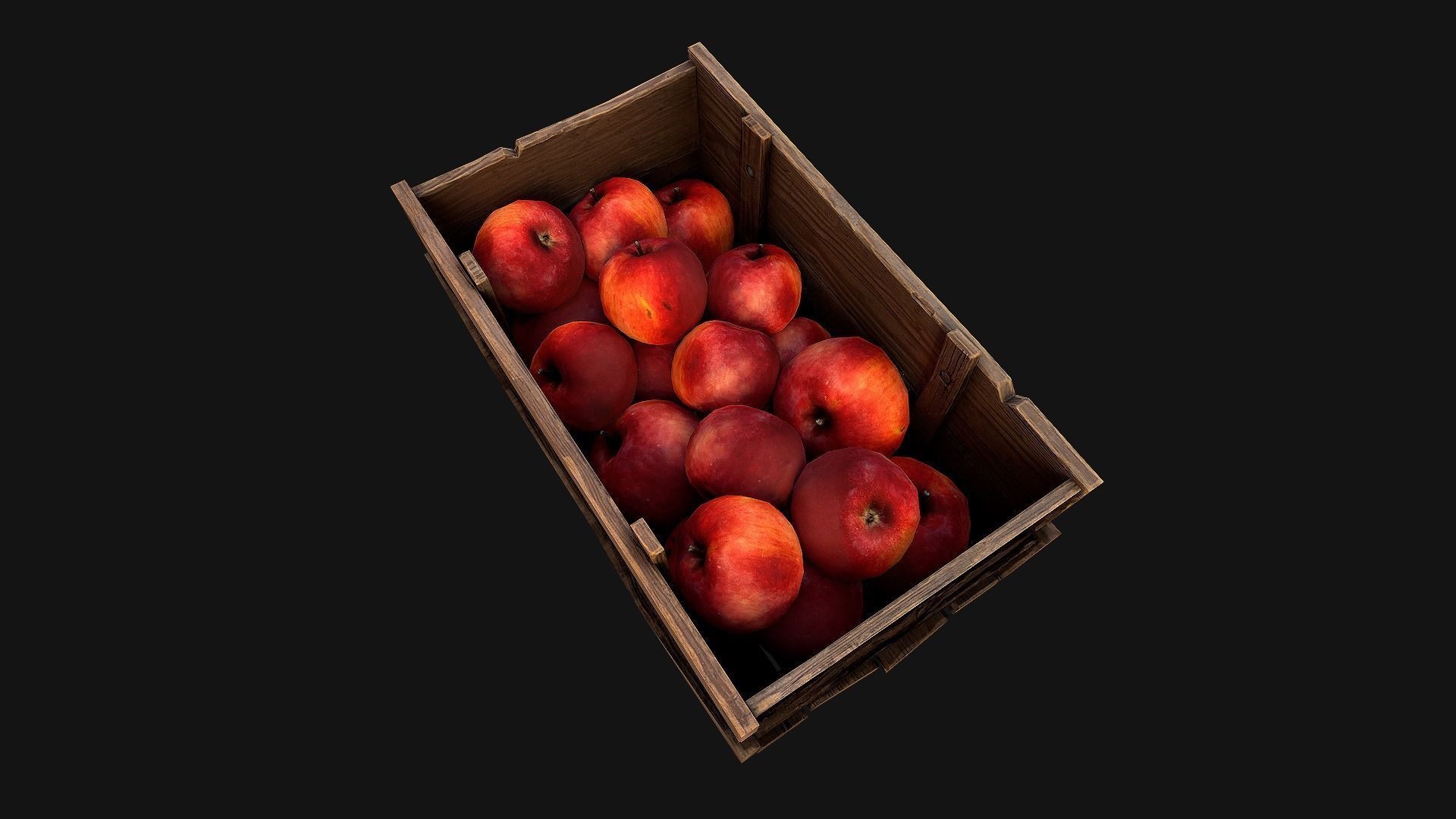 Apples Box Crate Stand  Low-poly 3D model_16