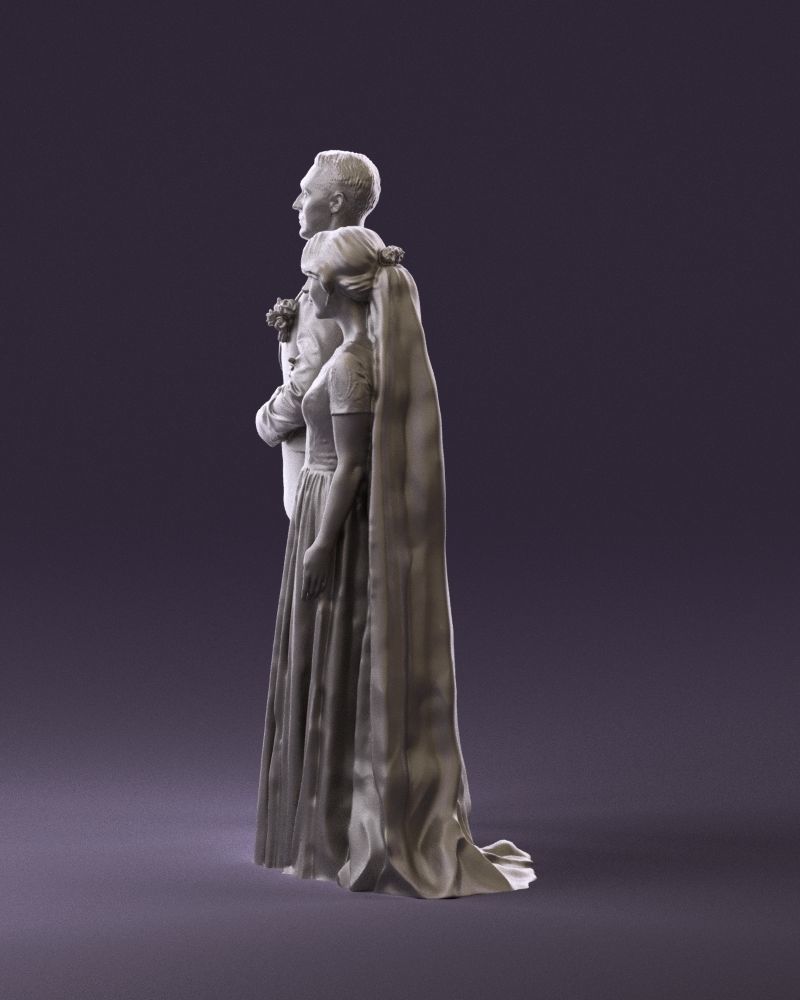 000965 Wedding man in dark blue and woman 3D model_20