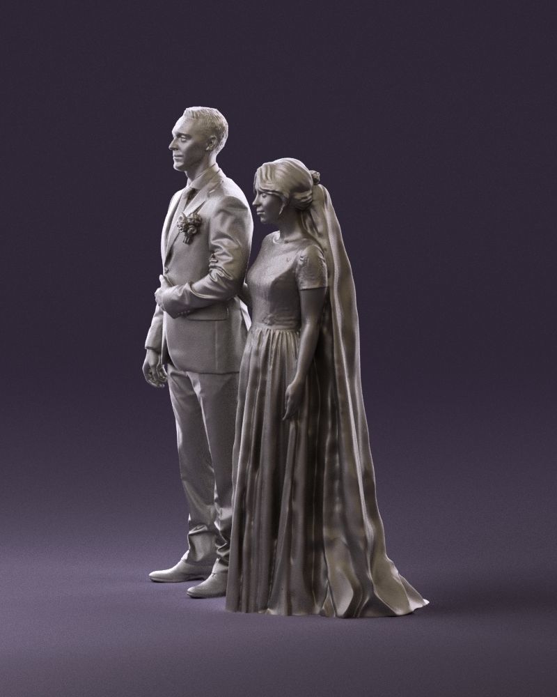 000965 Wedding man in dark blue and woman 3D model_21