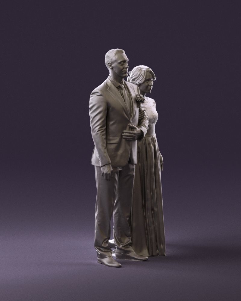 000965 Wedding man in dark blue and woman 3D Print Ready 3D print model_3