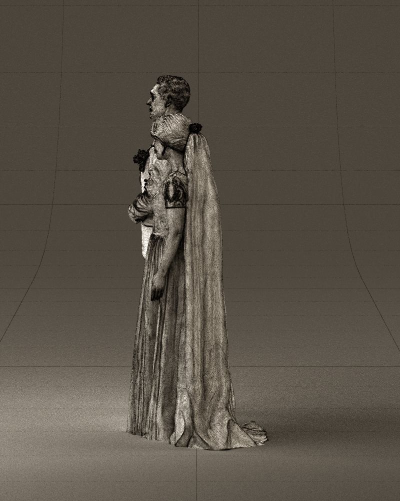 000965 Wedding man in dark blue and woman 3D Print Ready 3D print model_32