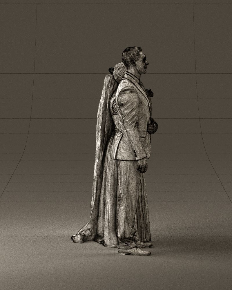 000965 Wedding man in dark blue and woman 3D Print Ready 3D print model_28