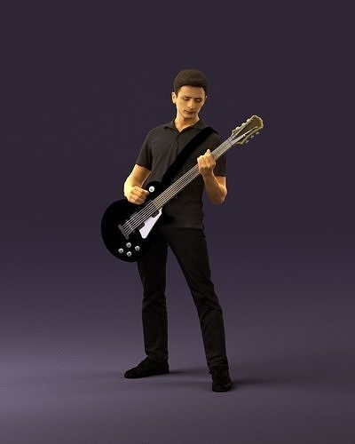 000967 guitarist 3D model