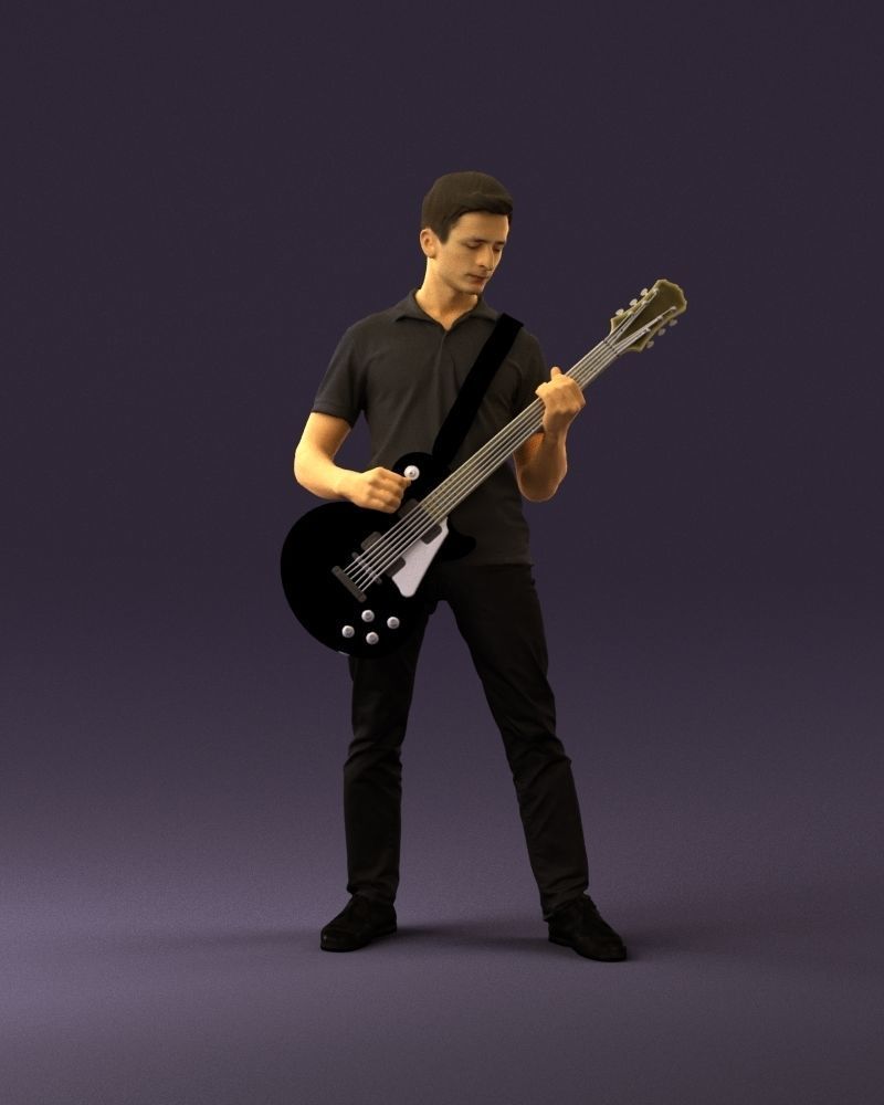 000967 guitarist 3D model_2