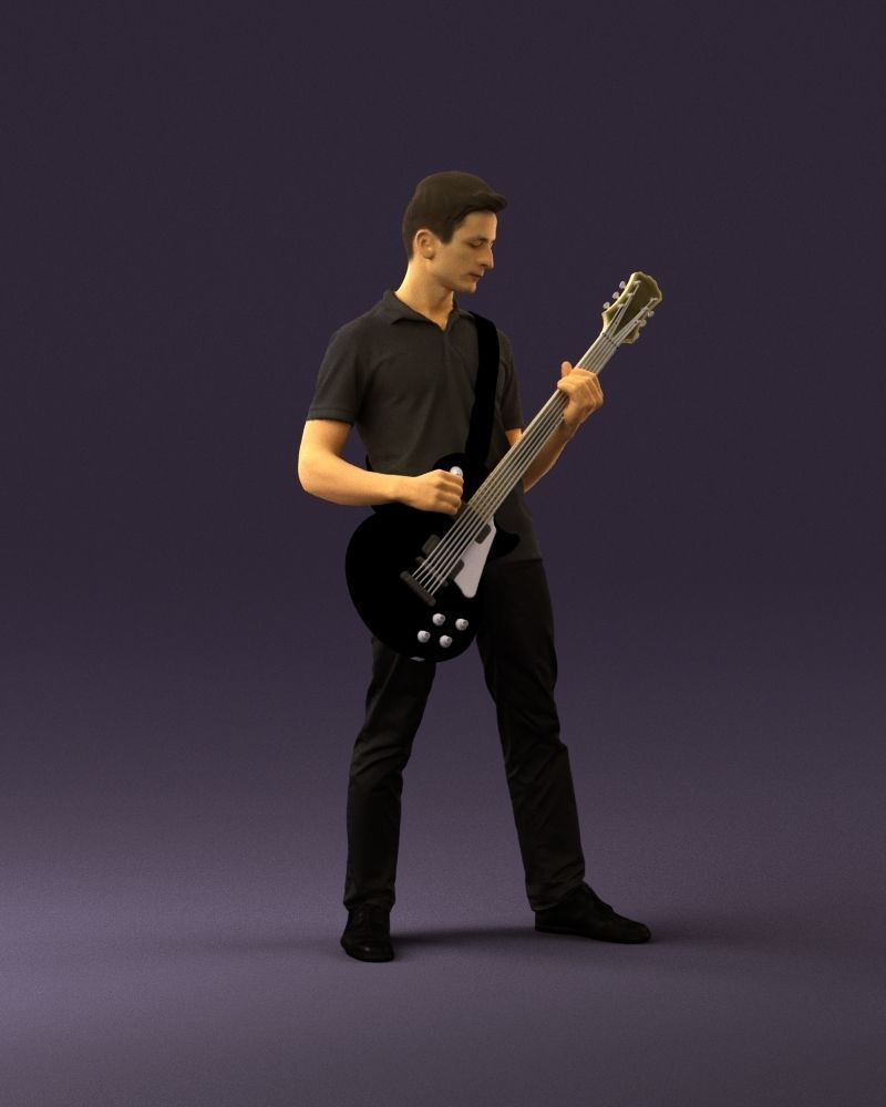 000967 guitarist 3D model_3