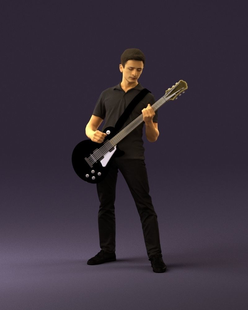 000967 guitarist 3D model_1