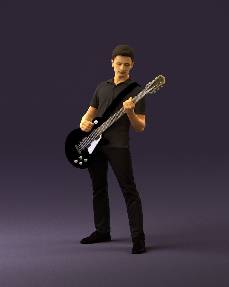 000967 guitarist 3D model_11