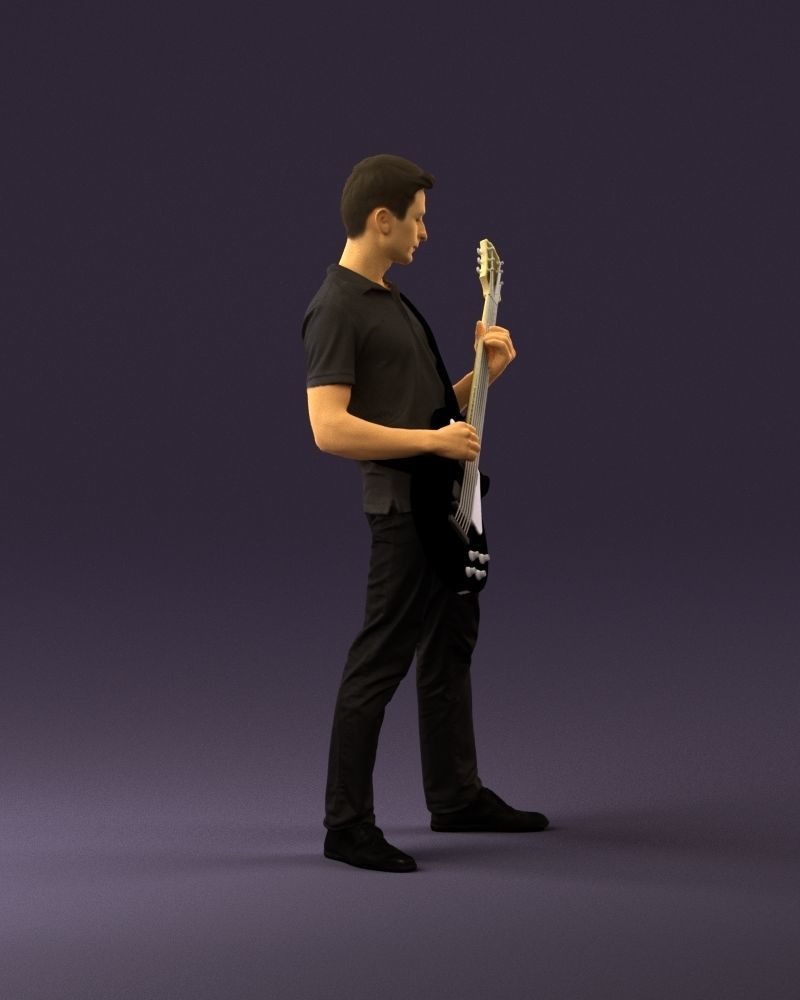000967 guitarist 3D model_4