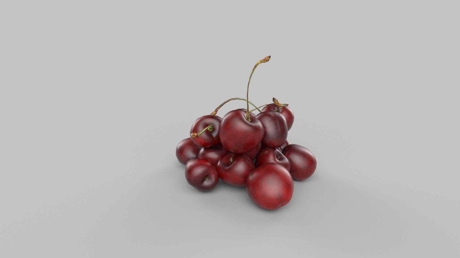 cherries Low-poly 3D model_3